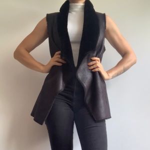 Dynamite Black Vest Faux-Fur